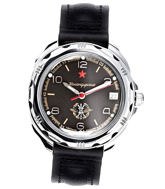 Russian hand-winding watch VOSTOK KOMANDIRSKIE POLICE DEPARTMENT, polished,  ø40mm (2414 / 211952)