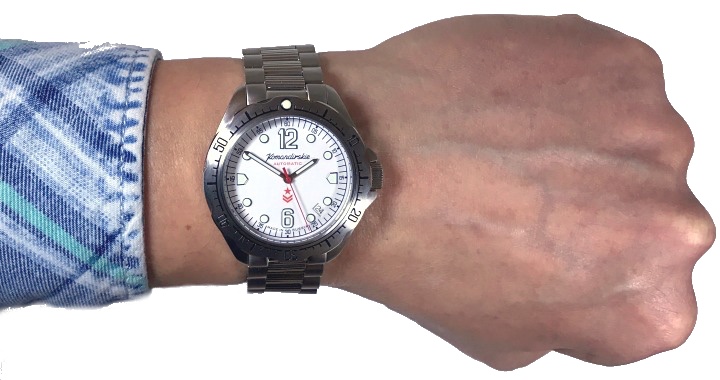 Russische Automatikuhr VOSTOK KOMANDIRSKIE K-34, 100m wasserdicht,  Edelstahl, gebürstet, ø42mm, 2416 / 480768 | Vostok-Watches24