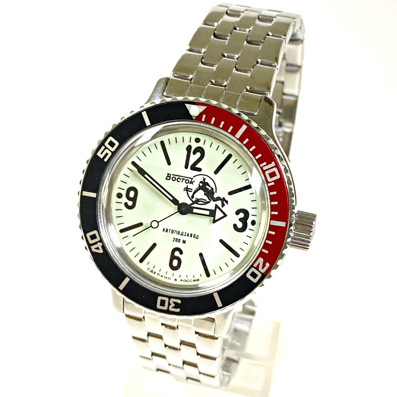 Vostok amphibia white online dial