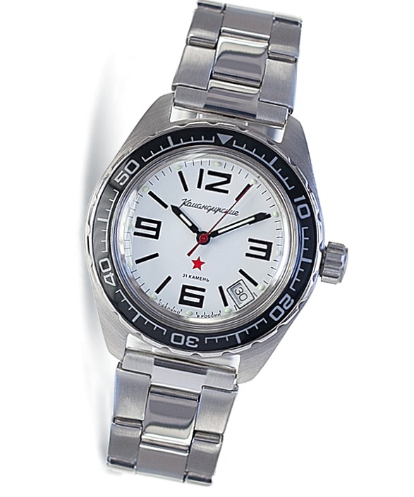 Russian automatic watch VOSTOK KOMANDIRSKIE, stainless steel