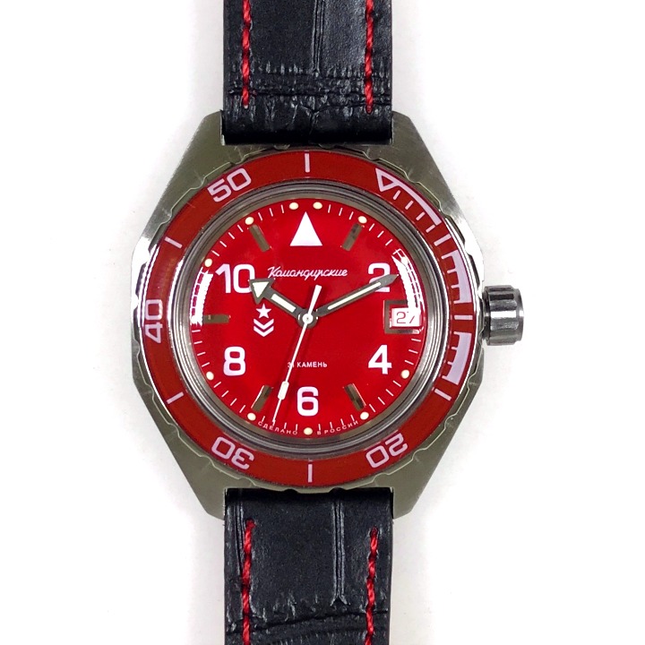 Russian automatic 24hr watch VOSTOK KOMANDIRSKIE with glass case