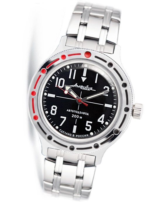 Russian Automatic Watch Vostok Amphibia Sniper 200m Water Proof Stainless Steel Polished